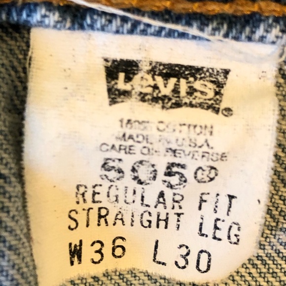 VINTAGE:  Levi's 505 Mens Jeans (USA) - Picture 4 of 8